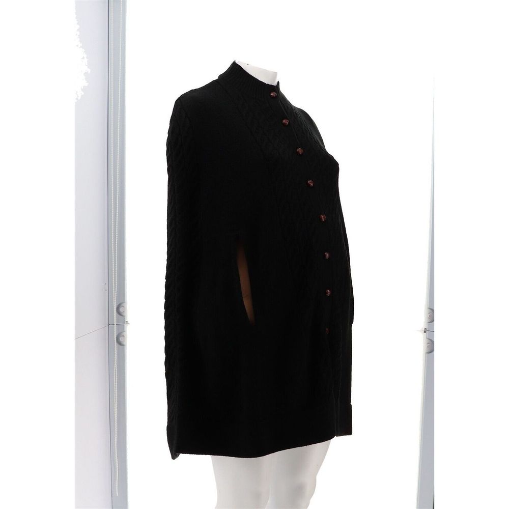 Patricia Nash Button-Front Long Cable Knit Sweater Cape Black 7285400 - Picture 8 of 8